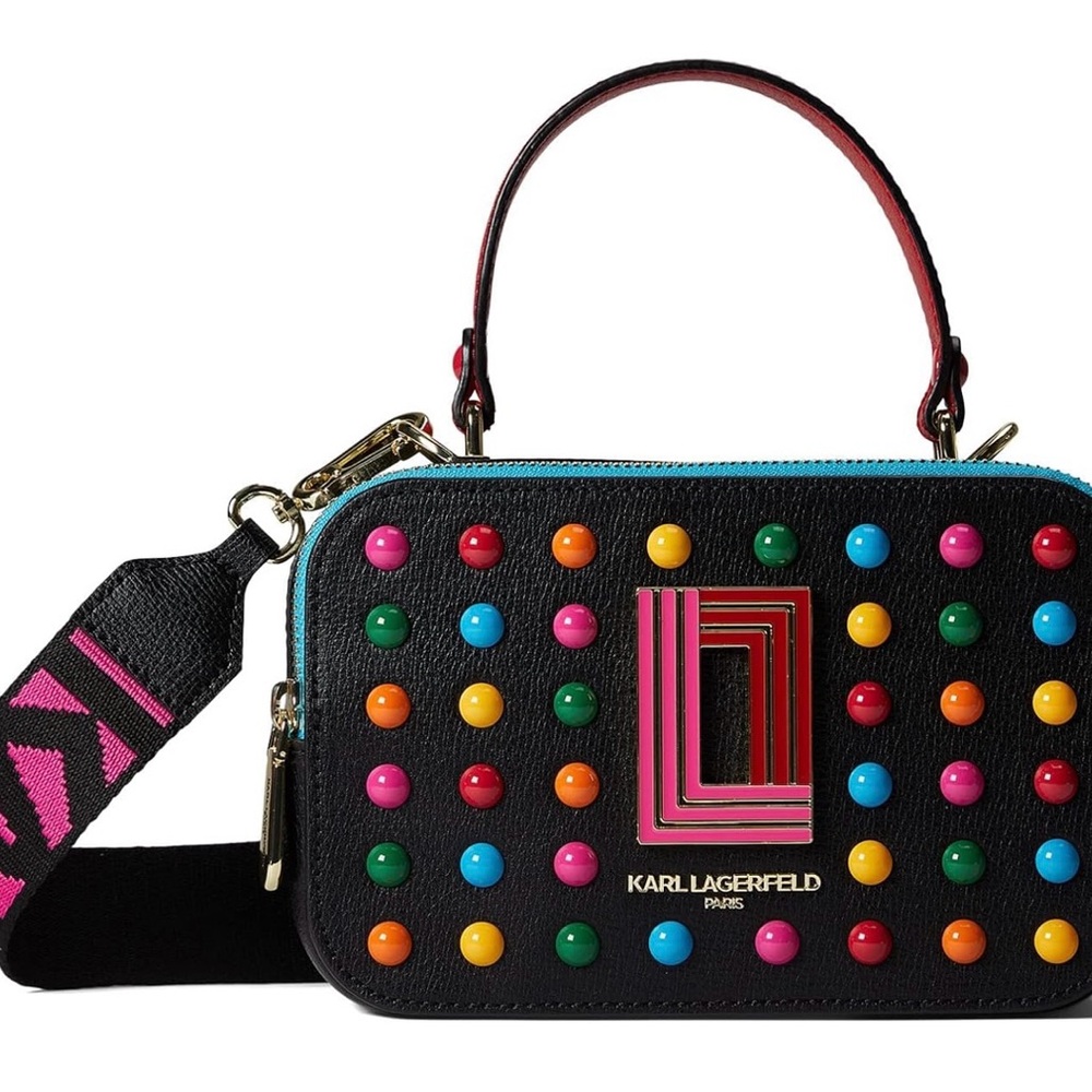 Karl Lagerfeld Black Multicolor Studded Women's Bag